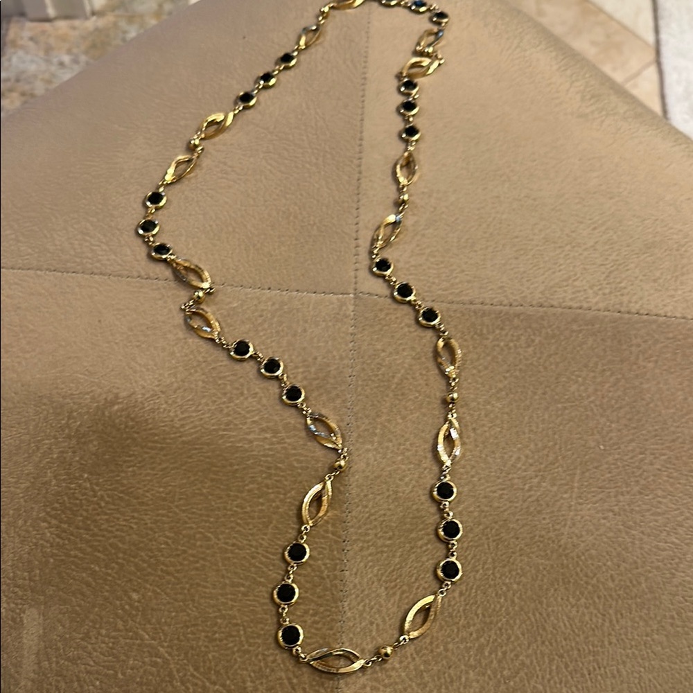 Elegant Gold and Black Necklace
